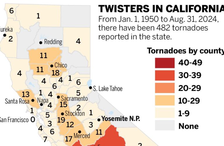 Weather service issues tornado warning in Northern California