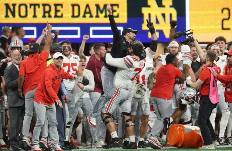 Ohio State wins 1st national title since 2014, outlasting Notre Dame 34-23 in CFP championship game