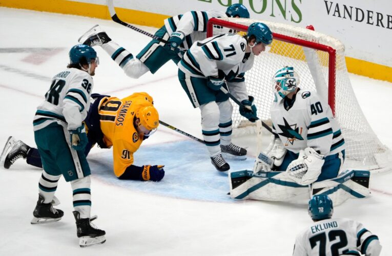 Complete collapse: Sharks blow four-goal lead, lose to Predators as season hits low point